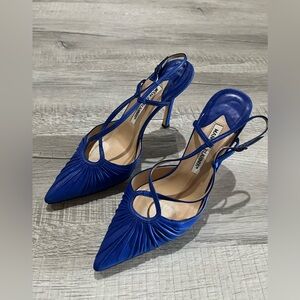 Manolo Blahnik Strappy Blue Heels